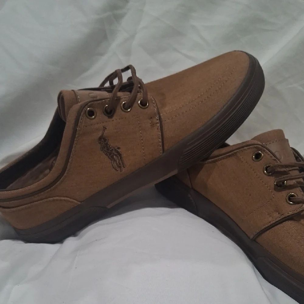 Polo by Ralph Lauren Brown Boat Shoes with Suede Upper and Lace Detailing